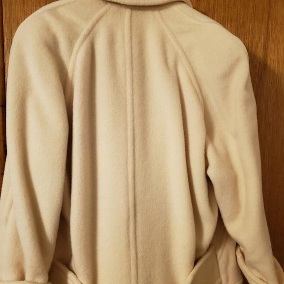 WOMENS VINTAGE GEORGE DAVID FASHIONS WOOL COAT - OFF WHITE/IVORY COLOR - Picture 5 of 6